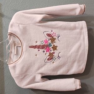 Cynthia Rowley Fleece Pullover with Unicorn Design Pale Blue Size 7/8
